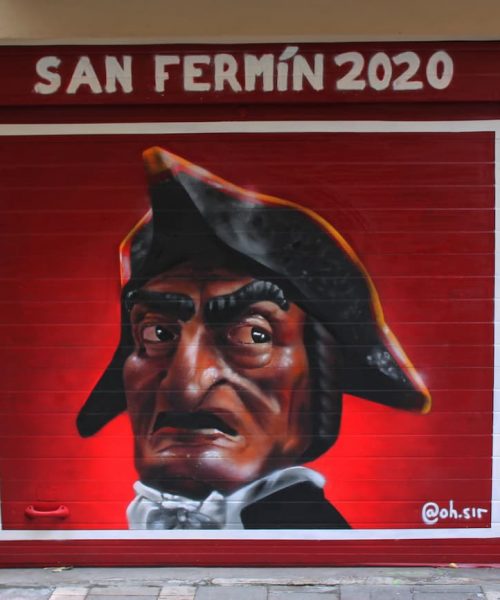 Mural exterior en Pamplona Cara Vinagre