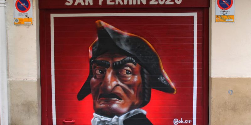 Mural exterior en Pamplona Cara Vinagre