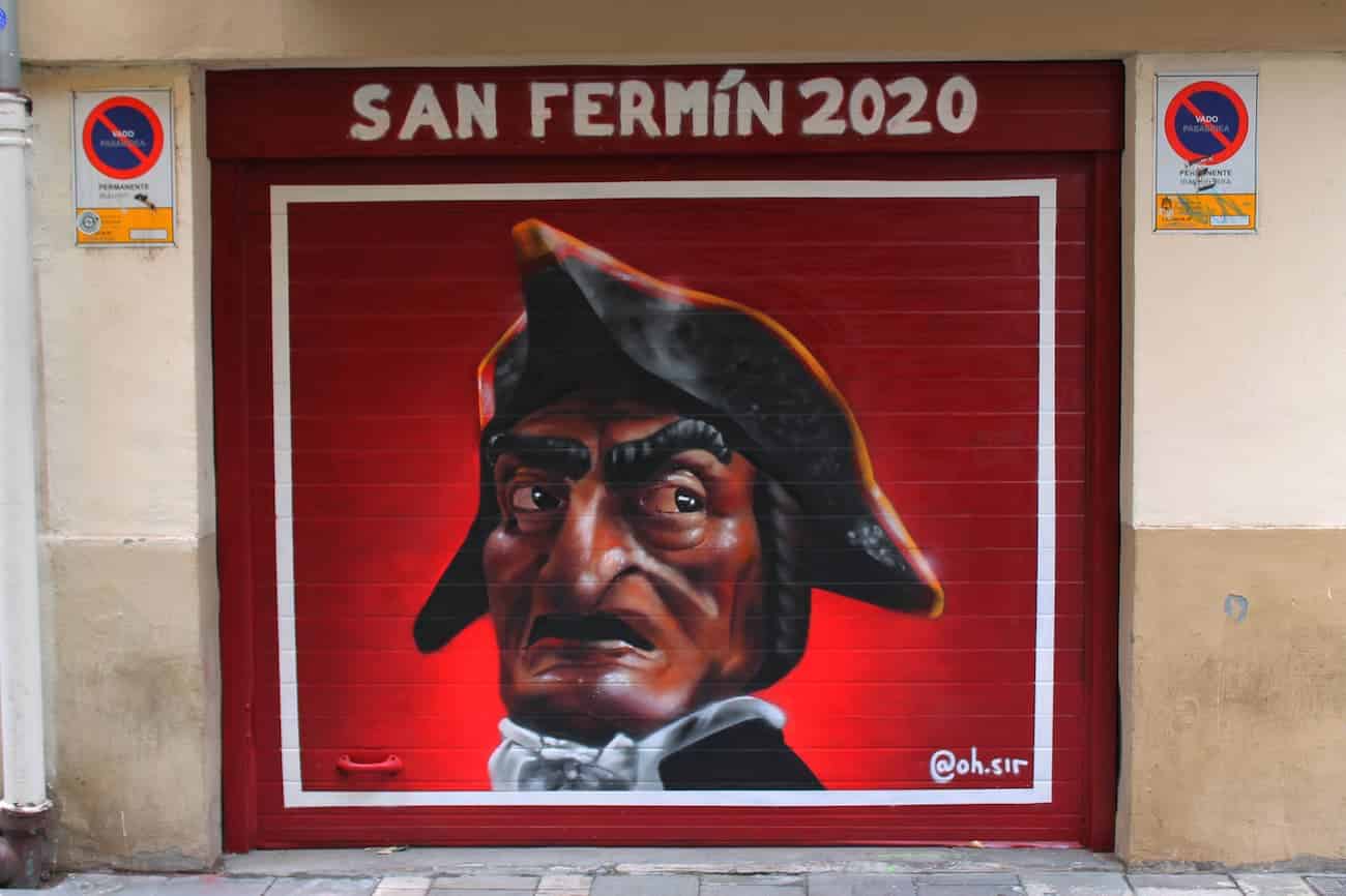 Mural exterior en Pamplona Cara Vinagre