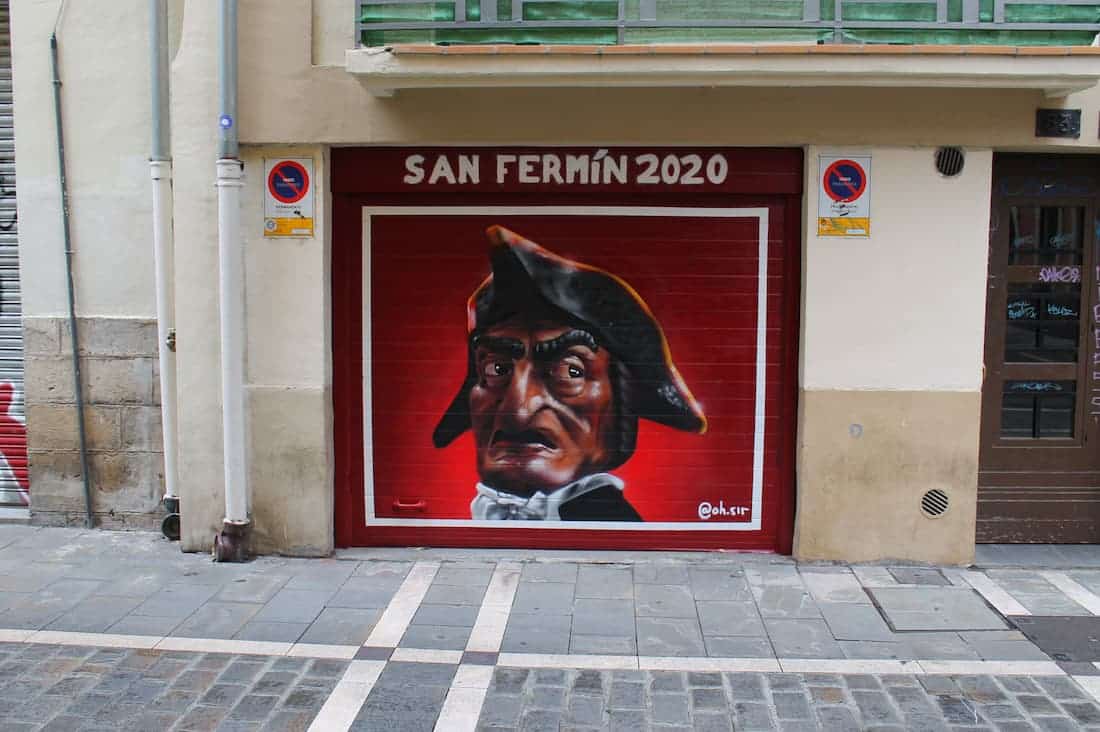 Mural exterior en Pamplona Cara Vinagre