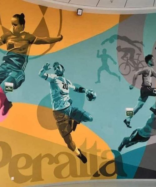 Mural interior polideportivo Peralta